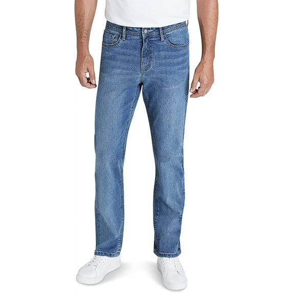 IZOD Men's Denim Jeans - Comfort Stretch Jeans - Casual Relaxed Fit Jeans for Men