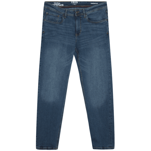 IZOD Men's Denim Jeans - Ultrasoft Stretch Denim Straight Fit Jeans for ...