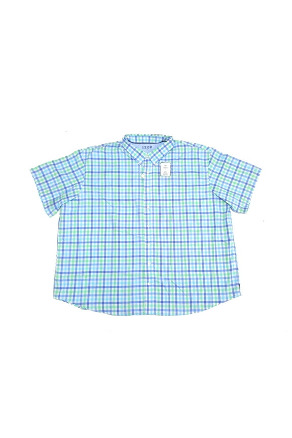 Men's Flannel Button Down Shirt, Jade Cream, 4X-Large