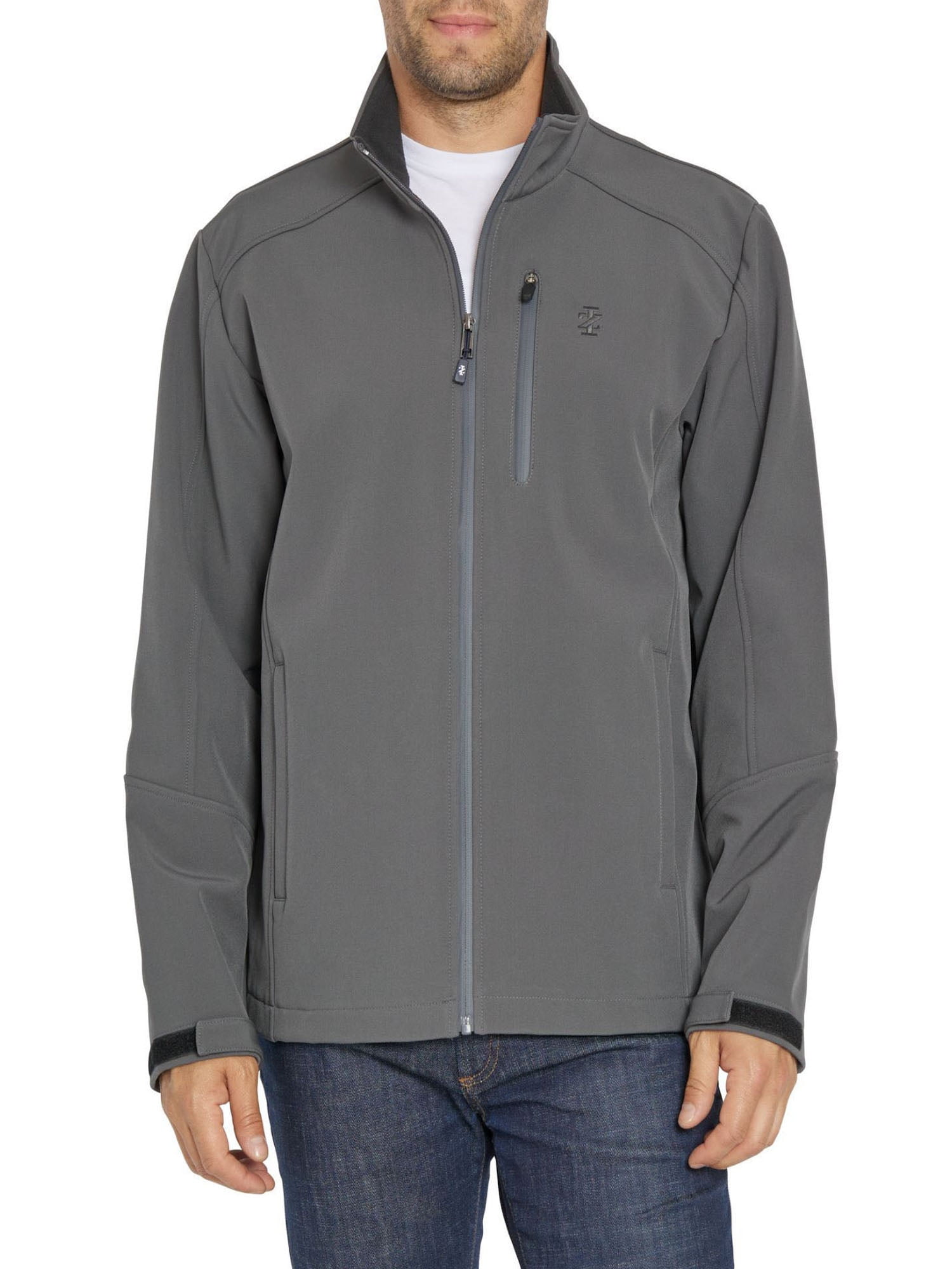 IZOD Men s Fleece Lined Softshell Jacket Grey XX Large Walmart