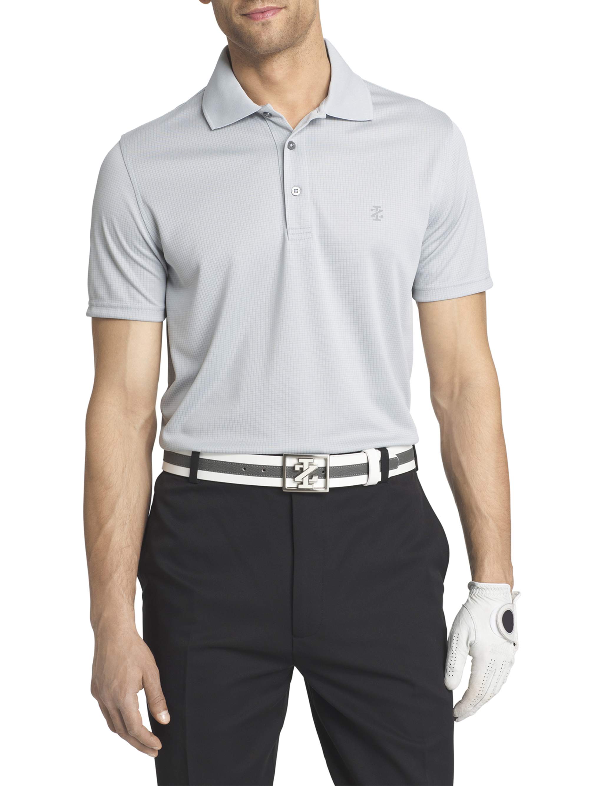IZOD Men s Golf Comfort Stretch Grid Polo Shirt Walmart