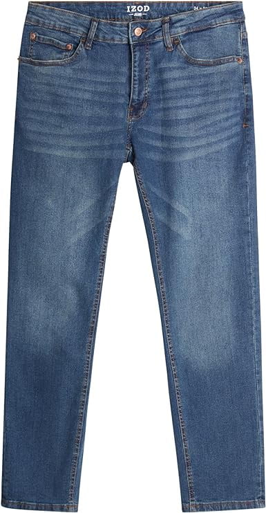 IZOD Men's Straight Leg Jeans - Classic 5-Pocket Comfort Stretch ...