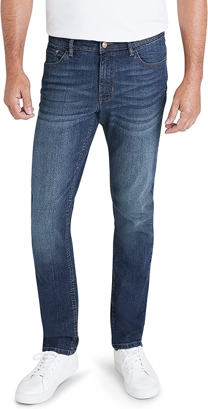 IZOD Men's Jeans - Comfort Stretch Denim Straight Leg Relaxed Fit Jeans ...