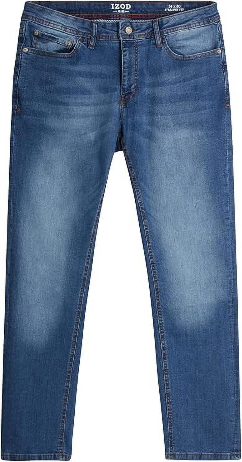 IZOD Men's Straight Leg Jeans - Classic 5-Pocket Comfort Stretch ...