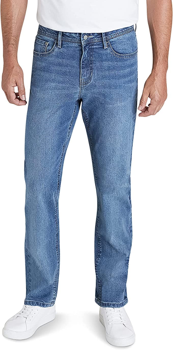 IZOD Men's Jeans Comfort Stretch Denim Straight Leg Relaxed Fit Jeans for Men