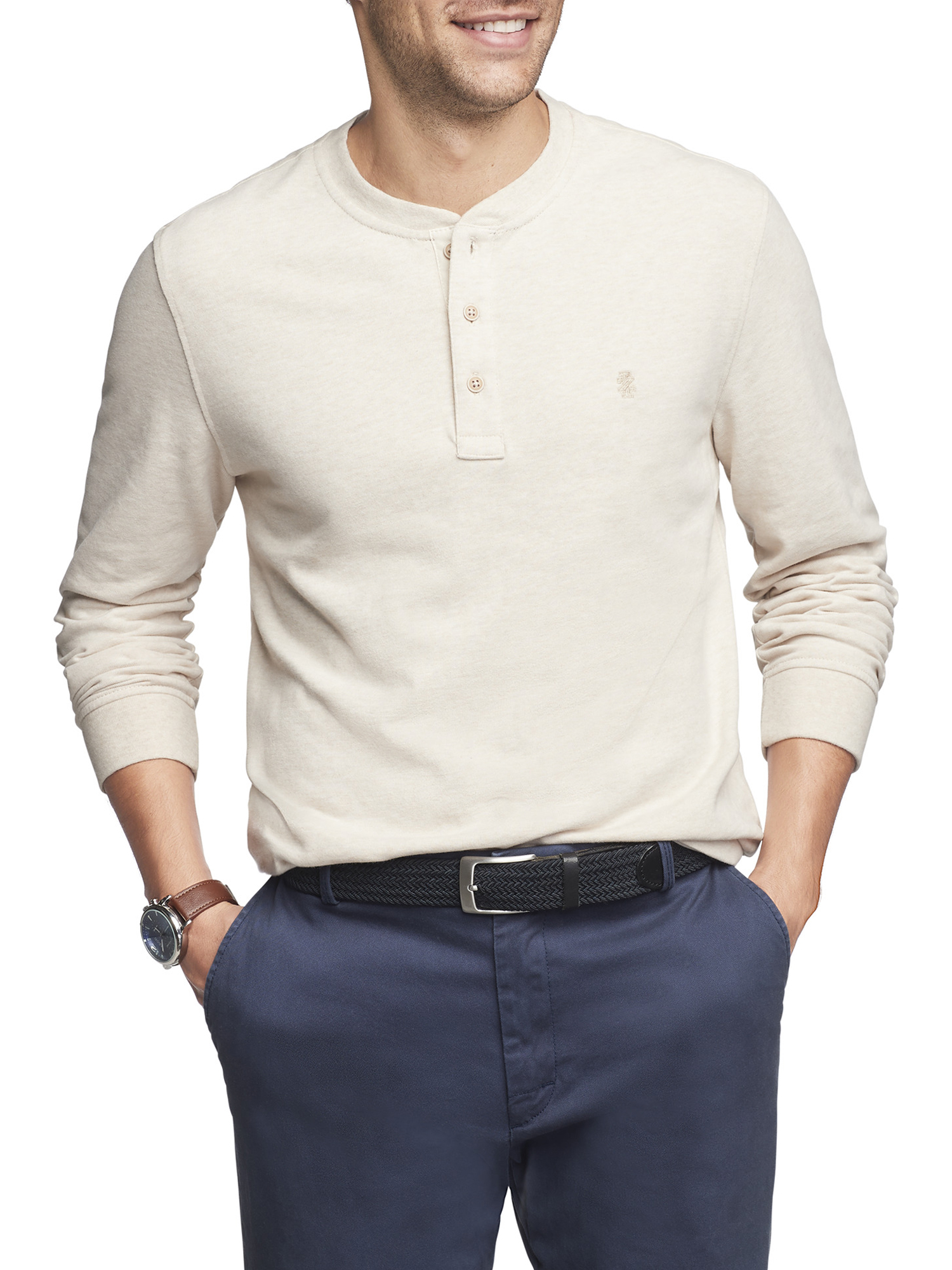 IZOD Men s Long Sleeve Henley Tee Walmart