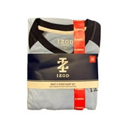 IZOD Mens Long Sleeve Jersey Raglan Top and Soft Fleece Pant Pajama Set Light/Pastel Blue, L
