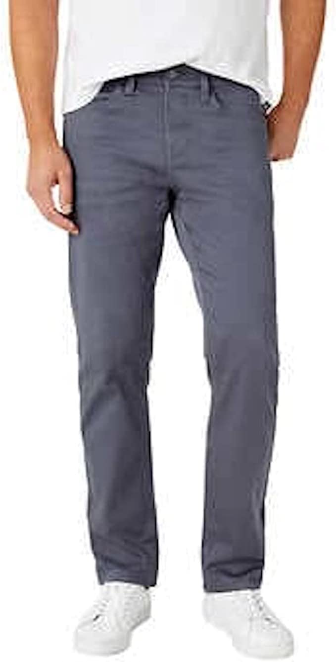 IZOD Men's MidWeight Comfort Stretch Knit Denim 5 Pocket Pants (Grey