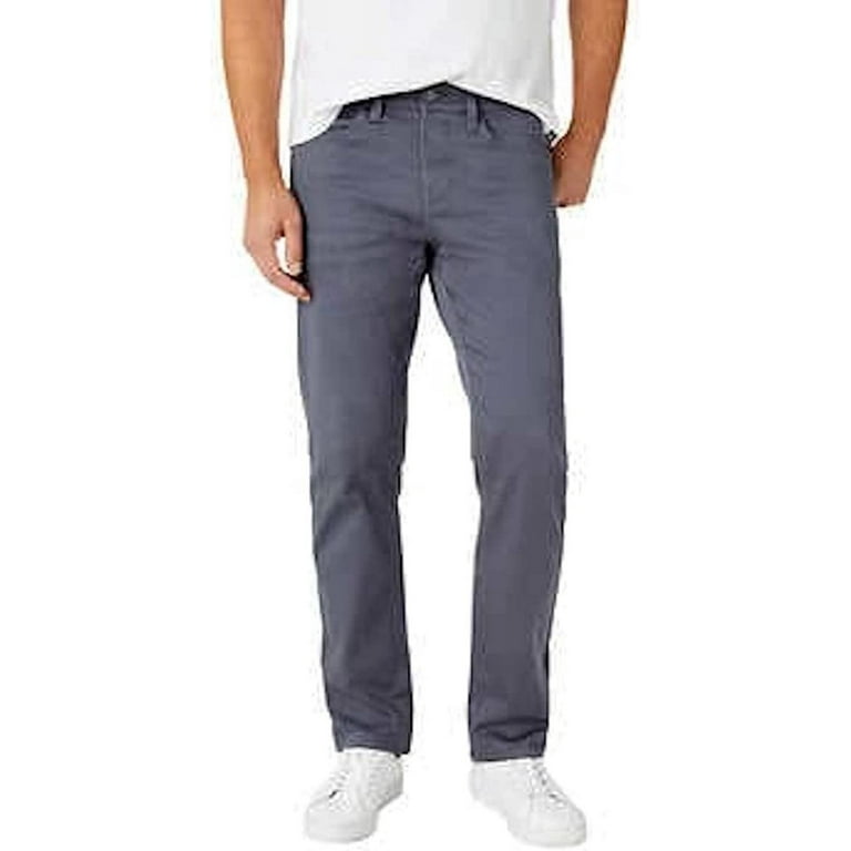 IZOD Men's Mid-Weight Comfort Stretch Knit Denim 5 Pocket Pants (Grey,  42X30)