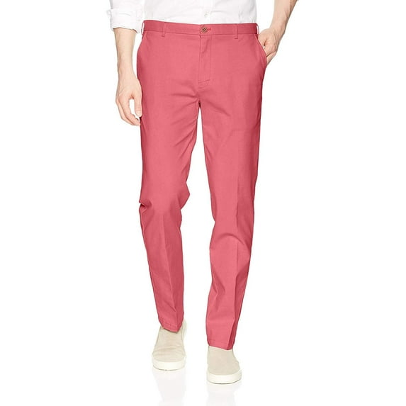 IZOD Men's Performance Stretch Saltwater Fresh Straight Chino Pant, Red 32W-29L