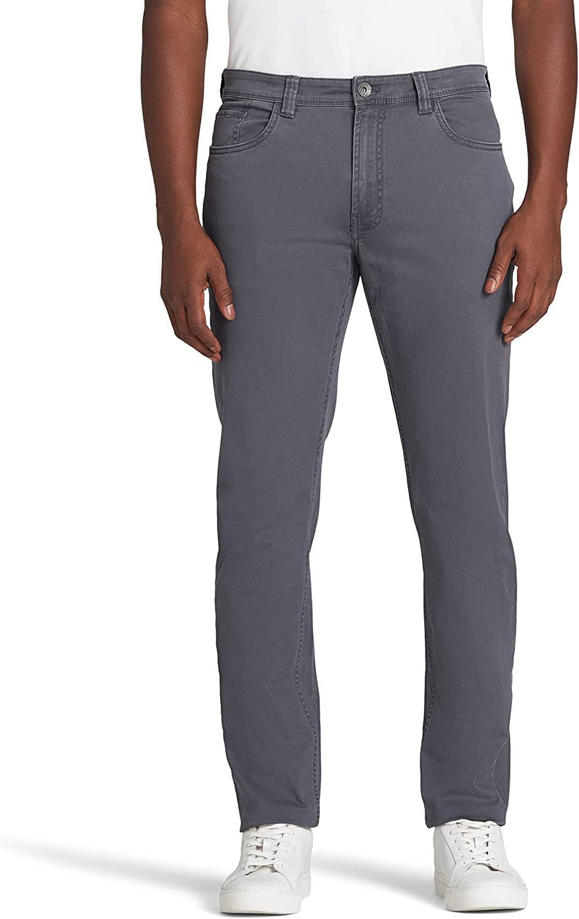 IZOD Men's Saltwater 5-Pocket Straight Fit Chino Pant, Asphalt, 36W X ...