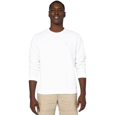 IZOD Men's Saltwater Long Sleeve French Terry Crewneck Sweatshirt, Bright White, X-Large