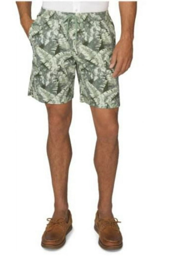 Men's Saltwater Printed Drawstring Shorts, Green Bay, Large