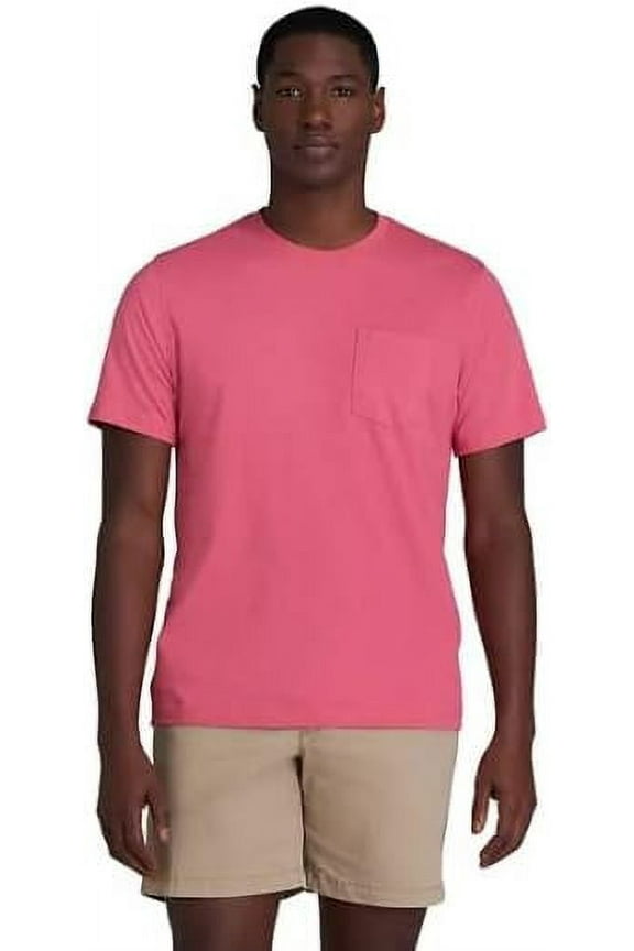 Men's Saltwater Short Sleeve Solid T-Shirt with Pocket, Rapture Rose Heather, Medium