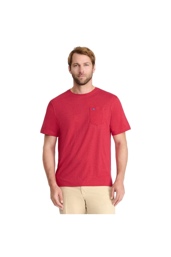 Men's Saltwater Soft Wash Pocket Crew T-Shirt, Glossy Red, Small