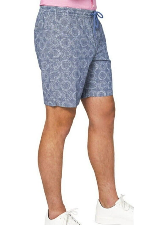 Men's Saltwater Stretch 9.5" Chino Printed Shorts, Bijou Blue, Medium