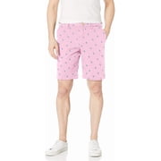 IZOD Mens Saltwater Stretch 9.5" Chino Printed Shorts, Pink Lady, 36