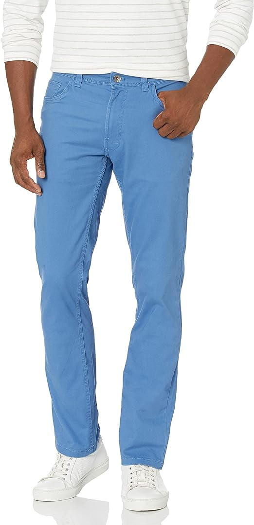 IZOD Men's Saltwater Stretch FlatFront Chino Pants, Federal Blue,38W x