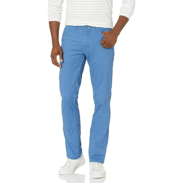 IZOD Men's Saltwater Stretch FlatFront Chino Pants, Federal Blue,38W x