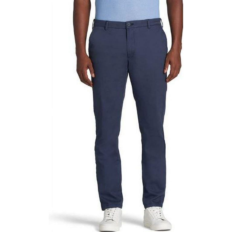 IZOD Men s Saltwater Stretch Flat Front Fit Chino Pant Cadet Navy 34W 32L Walmart