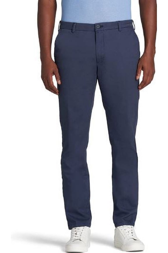 Men's Saltwater Stretch Flat Front Fit Chino Pant, Cadet Navy, 34W X 29L