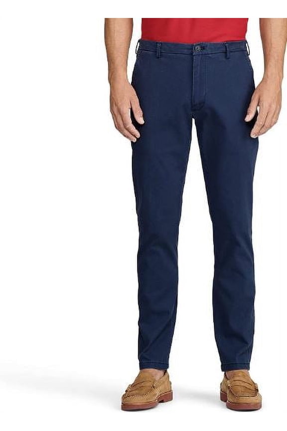 Men's Saltwater Stretch Flat Front Slim Fit Chino Pant, Cadet Navy, 36W, 32L
