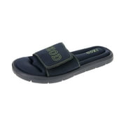 IZOD Men's Sandal Adjustable Sport Slide, Memory Foam Sandal, Navy Green, XXL/Men's Size 13