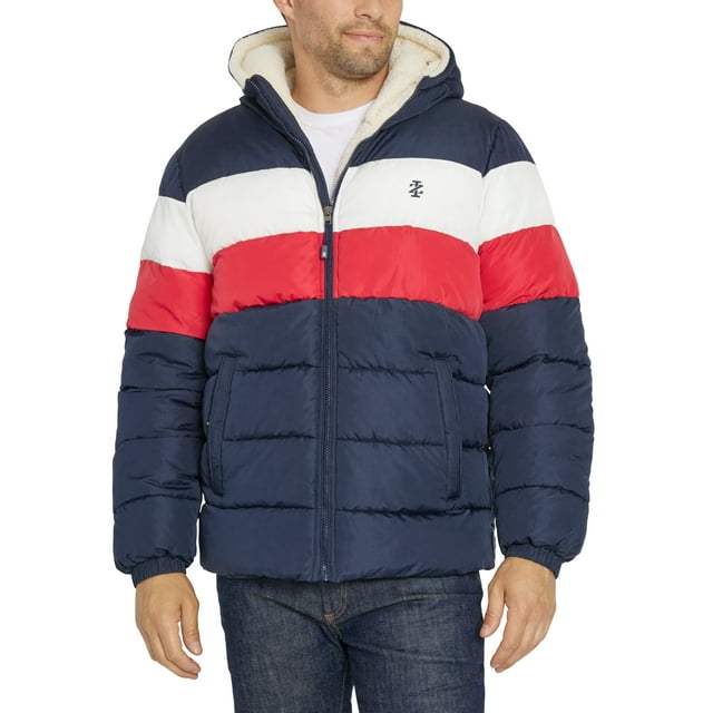 IZOD Men's Sherpa Lined Color Block Puffer Jacket - Walmart.com