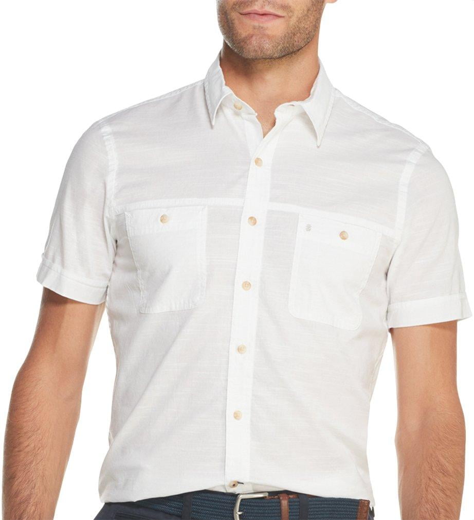 IZOD Men's Short Sleeve Dockside Chambray Solid Print Shirt - Walmart.com