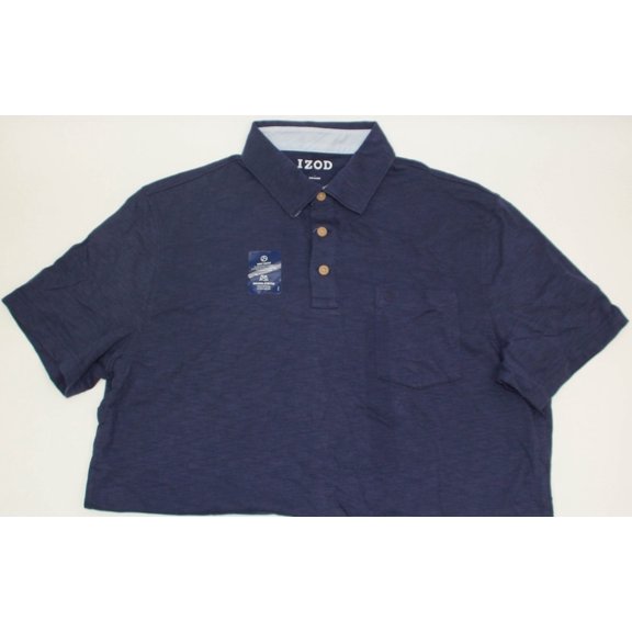 IZOD Men’s Short Sleeve Soft Touch Cotton Polo Shirt, Navy Medium - NEW