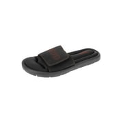 IZOD Men's Stephen Adjustable Sport Slide Sandal with Memory Foam, Men's size 7-8 to Men's size 13-14 (7-8, Black Red, numeric_7)