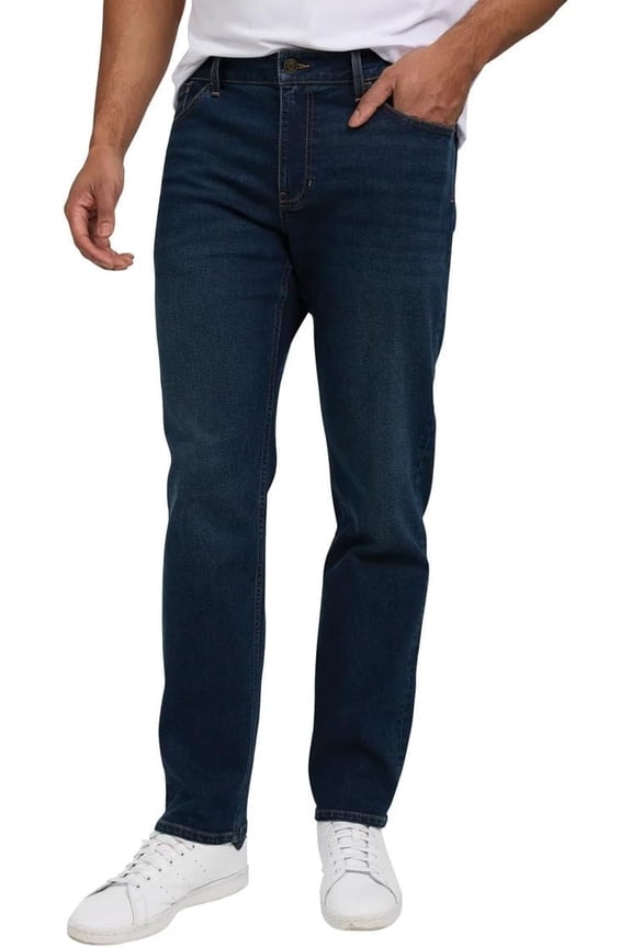 Men’s Straight Fit Classic 5-Pocket Style Jean (Dark Blue, 30W x 32L)