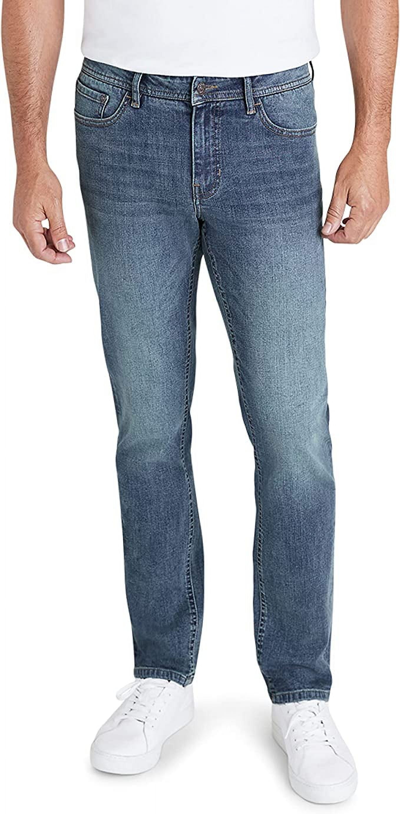 IZOD Men's Straight Leg Jeans - Classic 5-Pocket Comfort Stretch ...