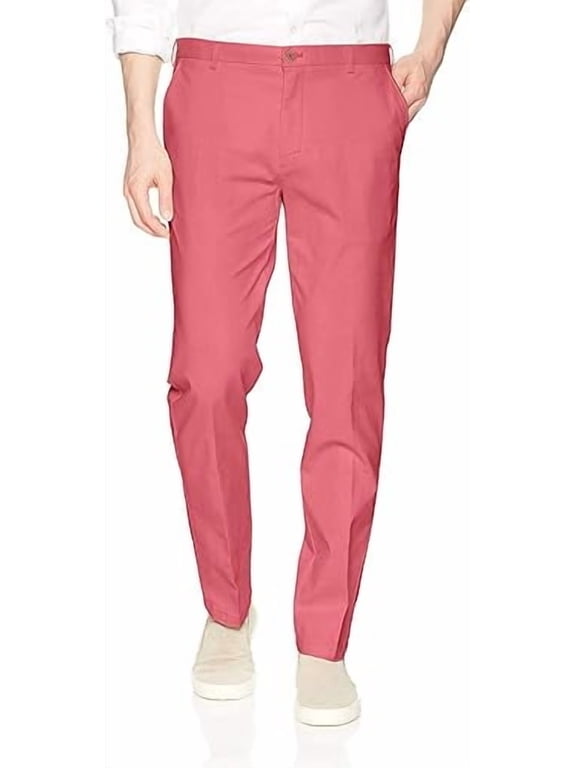 Men's Stretch Chino With Sportflex Waistband Straight Fit Flat Front SIZE 36W-30L