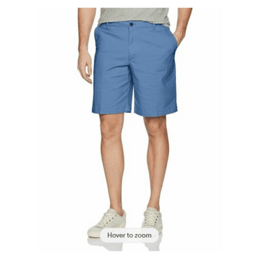 IZOD Men's Stretch Flat Front Chino Short Cotton-Polyester Federal Blue 32W