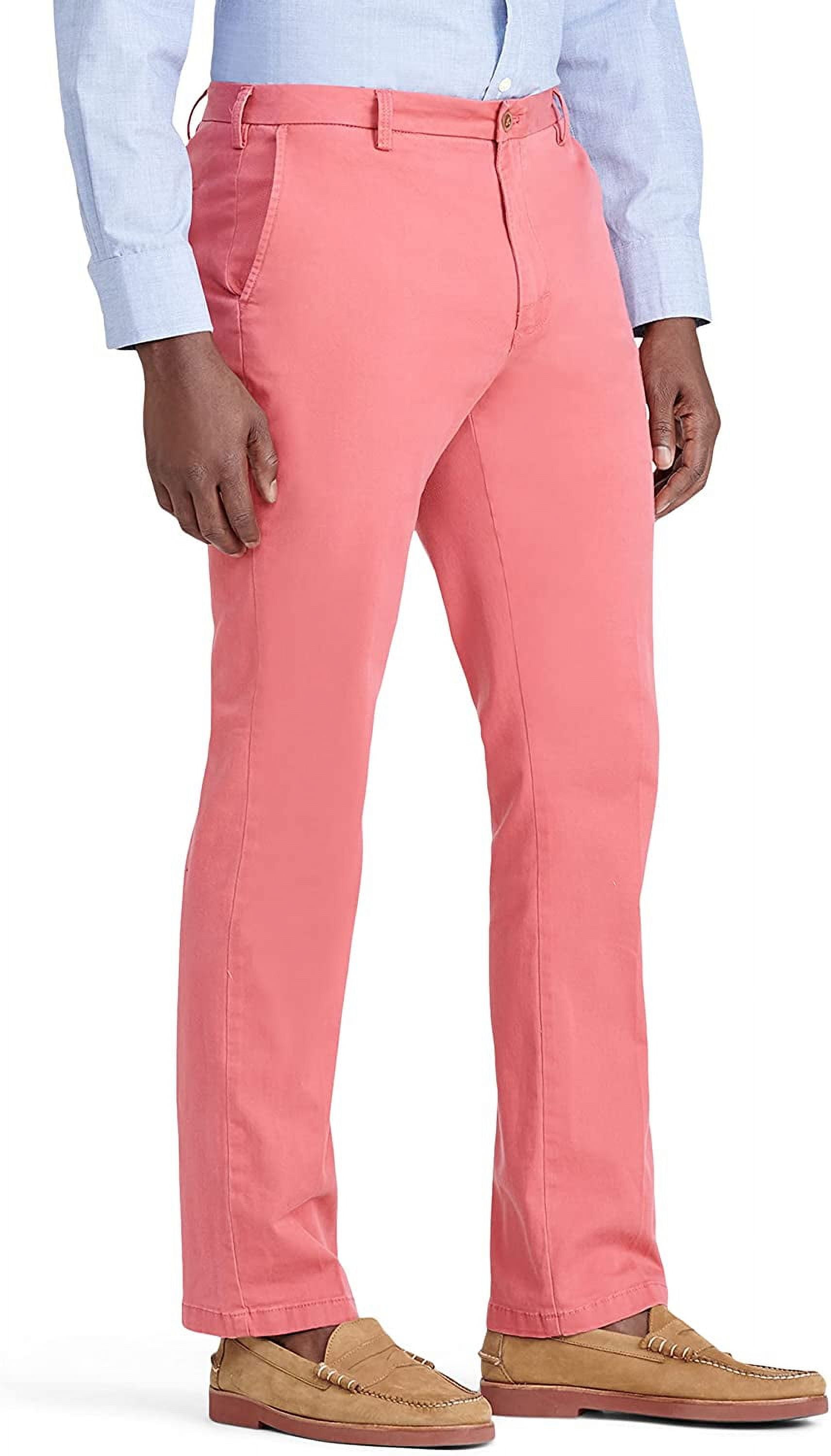 IZOD Men's Stretch Flat Front Straight Fit Chino Pant, Saltwater Red ...