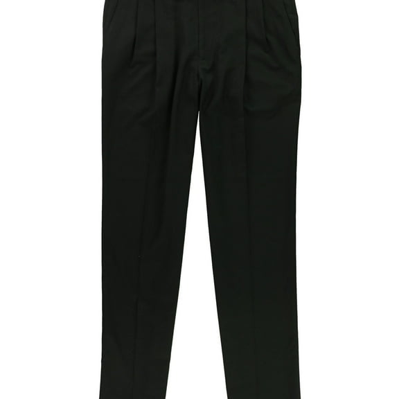IZOD Mens 350 Dress Pants Slacks, Black, 29W x UnfinishedL