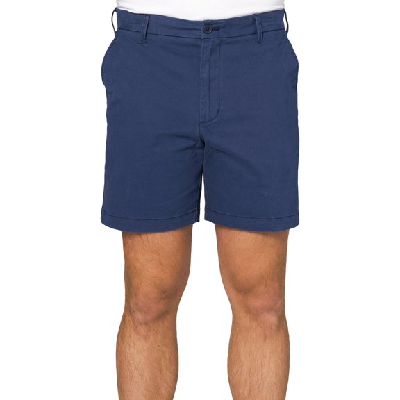 IZOD Mens 7 in. Flat Front Saltwater Stretch Chino Shorts 42W Navy blue