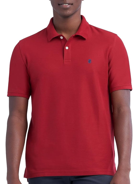 Mens Advantage Solid Performance Short Sleeve Polo Shirt Medium Red