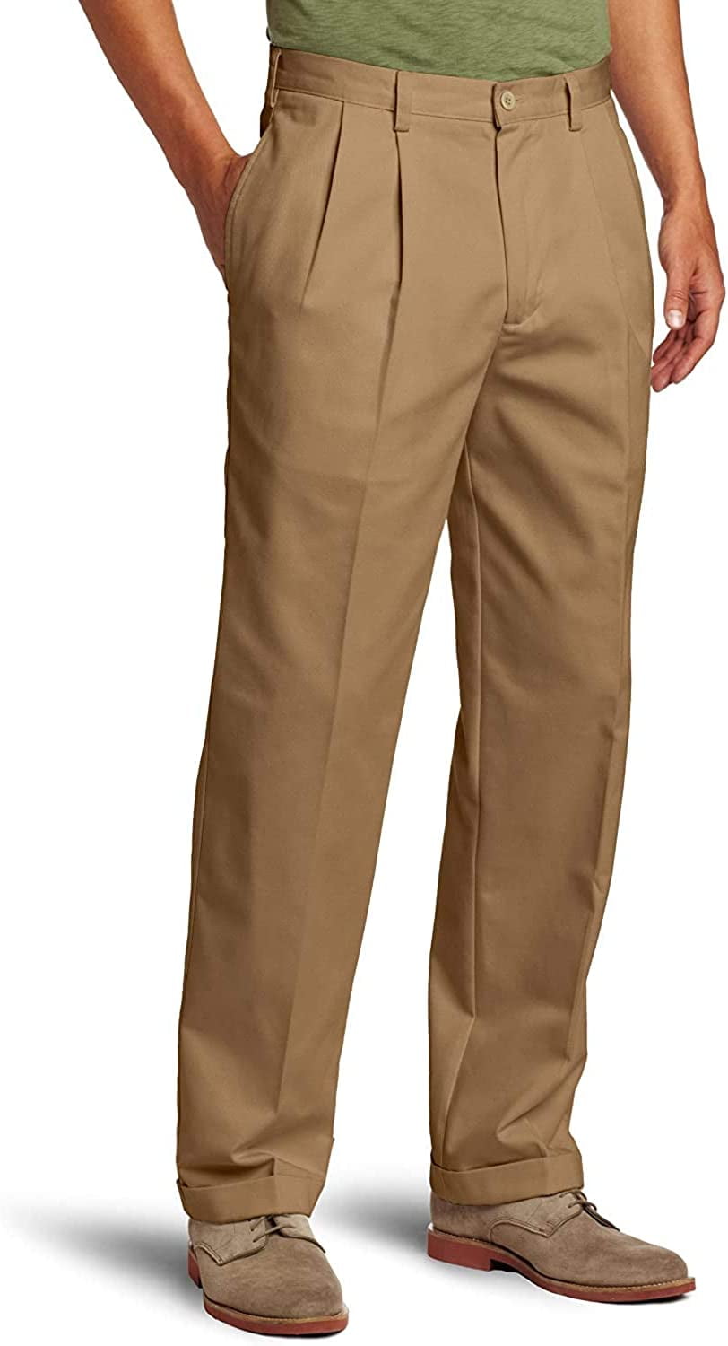 IZOD Mens Big Tall Big and Tall American Chino Double Pleated Pant