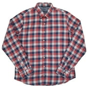 IZOD Mens Big & Tall Rosewood Red Plaid Long Sleeve Button-Down Shirt 4XL