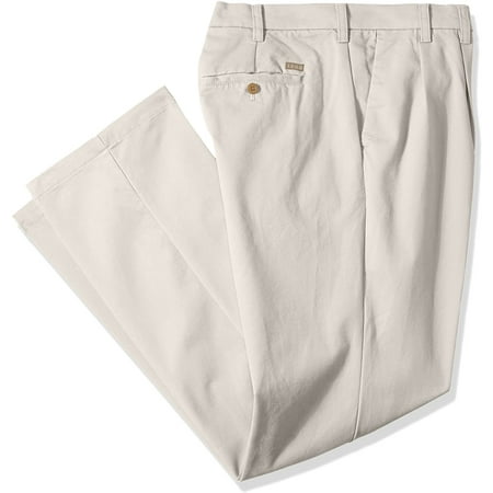 IZOD Men's Big and Tall Performance Stretch Pleated Pant, Warm Pearl, 44W X 30L