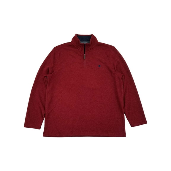 IZOD Mens Biking Red Marled Fleece Quarter-Zip Pullover Sweatshirt XXL