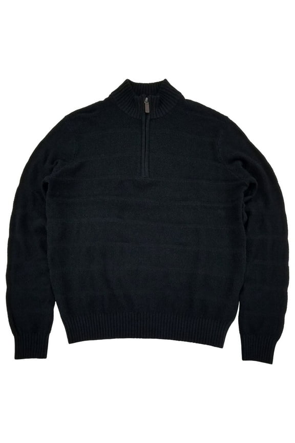 Mens Black Rock Long Sleeve Rugby Quarter-Zip Sweater XX-Large