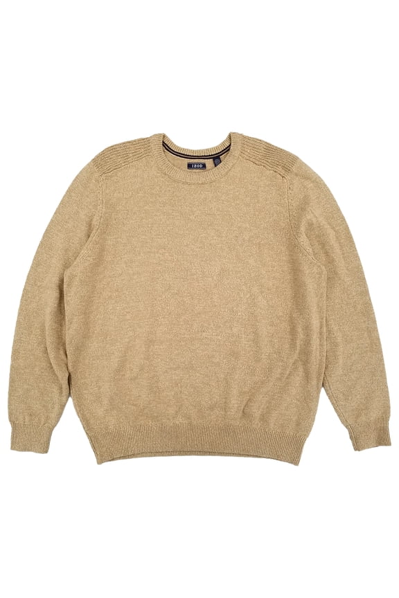 Mens Cedarwood Khaki Long Sleeve Knit Crewneck Marled Sweater X-Large