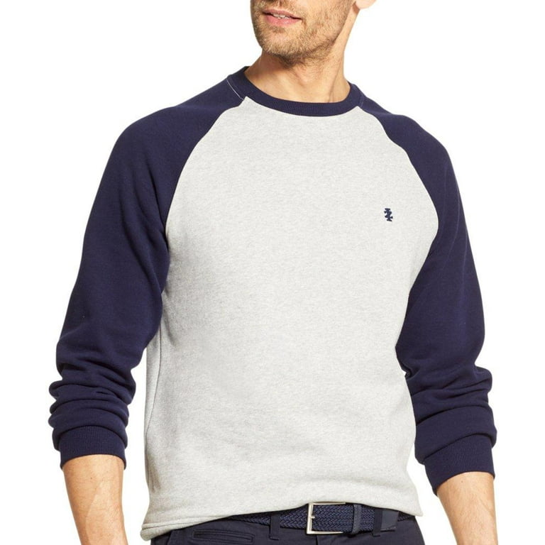 IZOD Mens Colorblocked Raglan Fleece Crew Neck Pullover