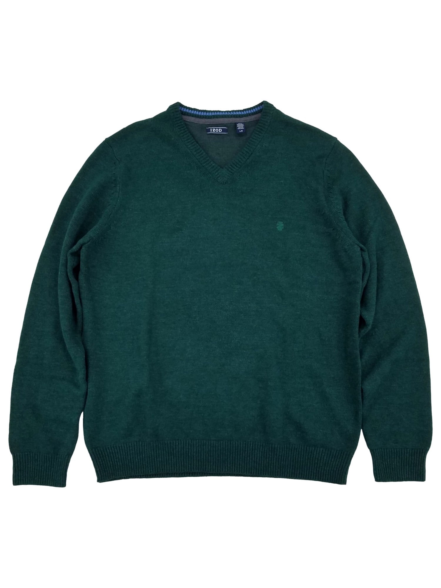 IZOD Mens Green Premium Essentials Lightweight V Neck Sweater Small Walmart