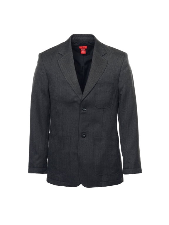 Mens Herringbone 2 Button Sport Coat Jacket (Small, Charcoal)