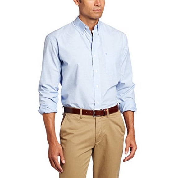 IZOD Mens Light Blue Premium Essentials Long Sleeve Button-Down Shirt XL