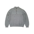 thumbnail image 1 of IZOD Mens Light Grey Heather Long Sleeve Button Mockneck Sweater X-Large, 1 of 1